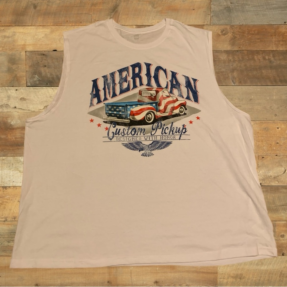 4th Fourth Of July American Flag USA Shirt Pickup Truck Built Tough Ford Chevy
